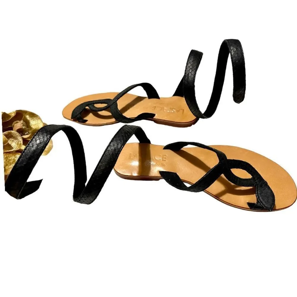 L Space Black Leather Gladiator Sandals – Size 7.5